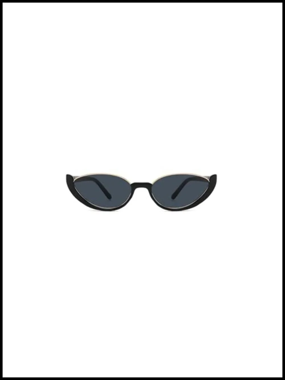 Half-frame Cat Eye Sunglasses for Driving Outdoor Fashion Wear Narrow Shades